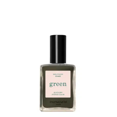 Лак для ногтей Manucurist Green Khaki зелёный хаки с серым подтоном, 15 мл