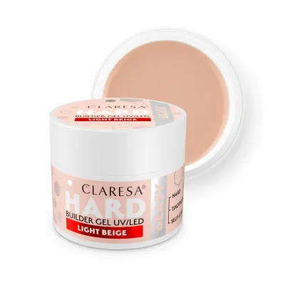 Гель строительный Claresa Nails Hard&Easy Builder Gel оттенок Light Beige светло-бежевый, твердый, UV и LED, 45 г