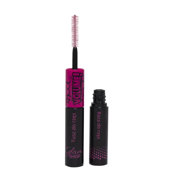 Тушь для ресниц Glam Shop Volume Wow! двусторонняя с базой чёрная, объём и удлинение, 2x5 мл