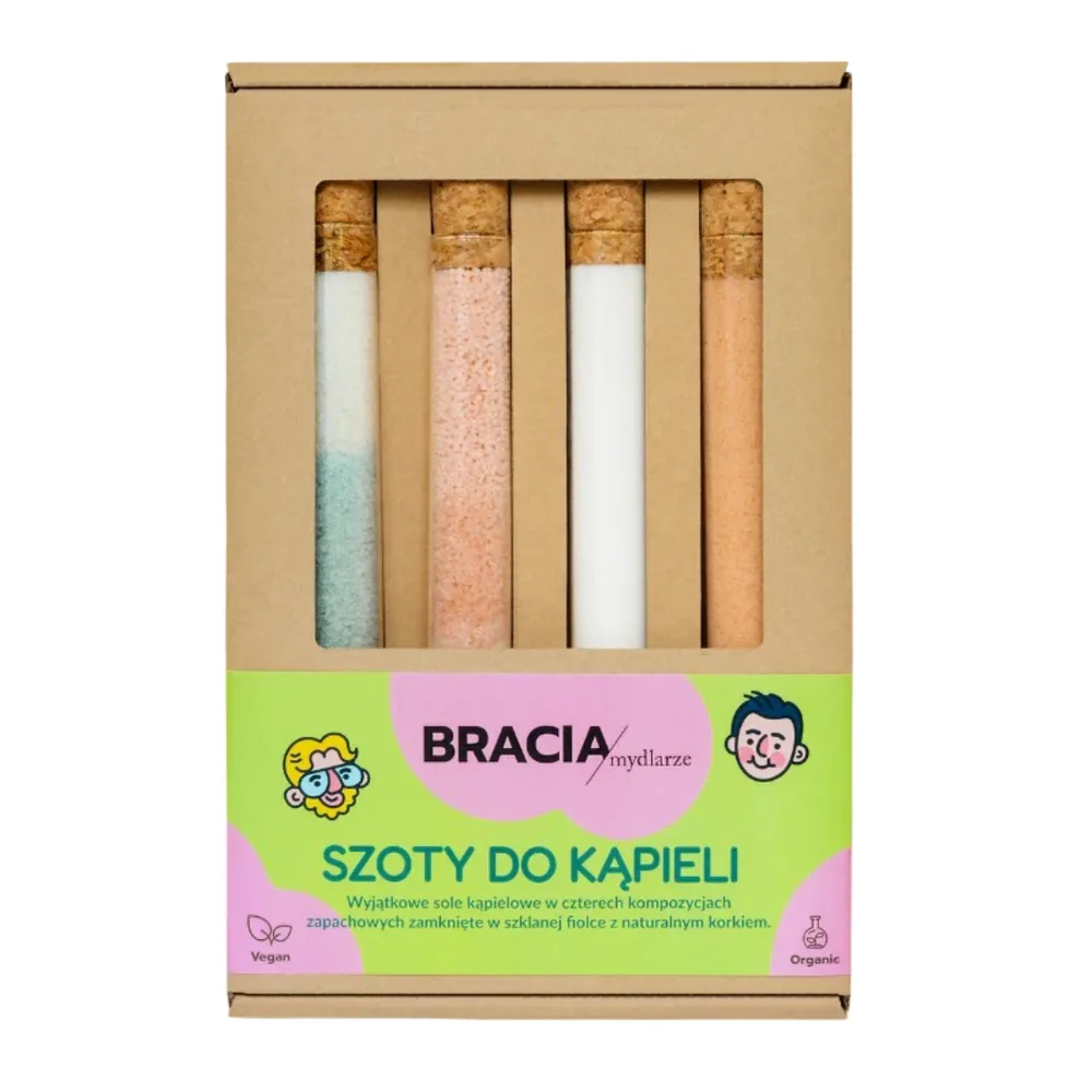 Набор для ванны Bracia Mydlarze шоты № 3: Дождевой лес + Cherry Candy + аргана и розовый перец + грейпфрут и ежевика, подарочная упаковка, 4 шт