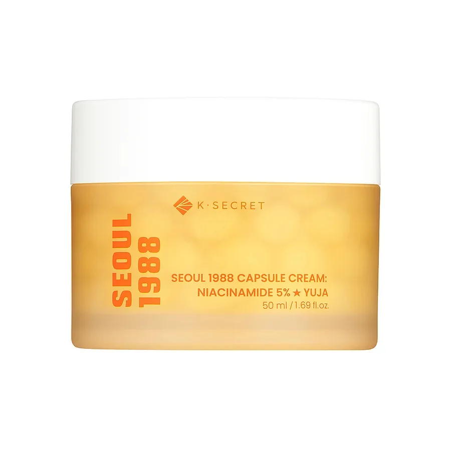 Крем для лица K-Secret Seoul 1988 Capsule Cream Niacinamide 5% + Yuja увлажняющий, выравнивает тон, 50 мл