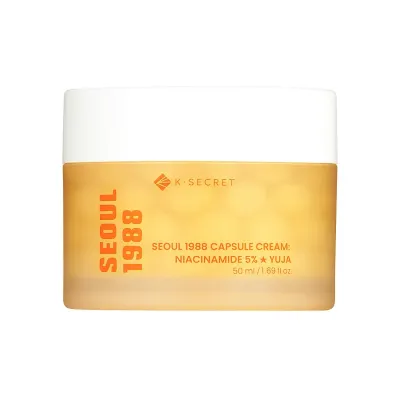 Крем для лица K-Secret Seoul 1988 Capsule Cream Niacinamide 5% + Yuja увлажняющий, выравнивает тон, 50 мл