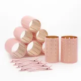 Набор бигуди Juliee Beauty Medium металлических 8 шт, 6 × 9 см и 5 × 9 см, 8 зажимов и косметичка — фото 2