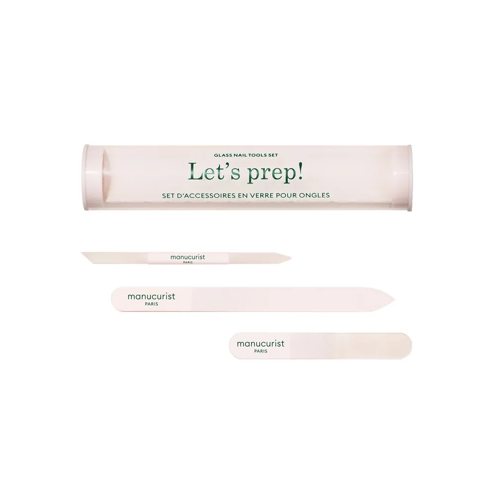 Набор для маникюра Manucurist Nail Prep Set стеклянный, пилка 180 грит, копытце для кутикулы и полировщик, 3 предмета