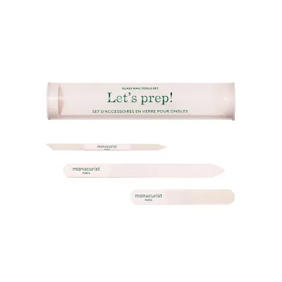 Набор для маникюра Manucurist Nail Prep Set стеклянный, пилка 180 грит, копытце для кутикулы и полировщик, 3 предмета