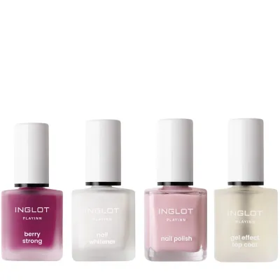 Набор для ухода за ногтями Inglot бестселлеры с покрытием Playinn Berry Strong, лаки и аксессуары, подарочный