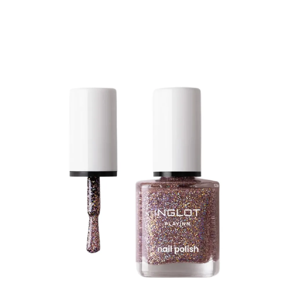 Лак для ногтей Inglot PLAYINN 147 с блёстками, тёмный оттенок, 15 мл