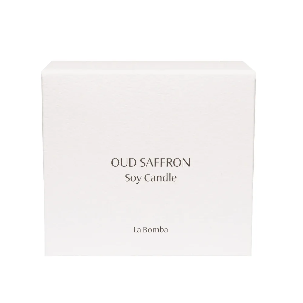 Свеча ароматическая соевая La Bomba Oud Saffron, восточная композиция с удом и шафраном