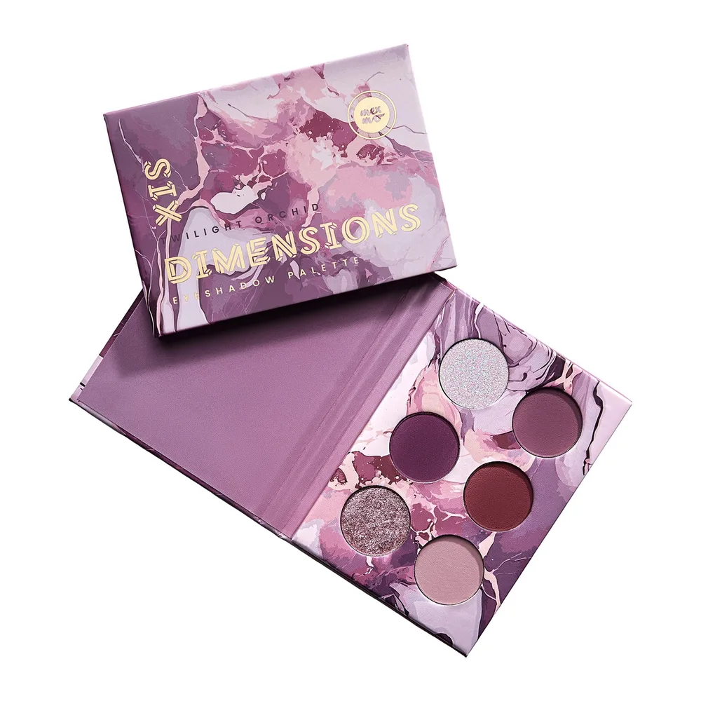 Палетка теней для век Mexmo Six Dimensions Twilight Orchid матовые и сияющие, 6 оттенков, компактная