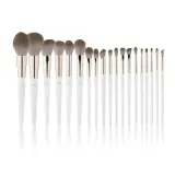 Набор кистей для макияжа M BRUSH by Maxineczka White Complete для лица и глаз, синтетический ворс, деревянные ручки, 19 шт — фото 1