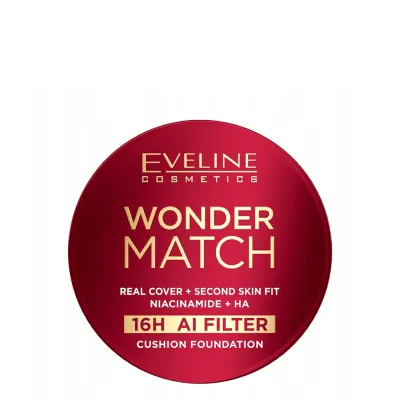 Тональная основа-кушон Eveline Cosmetics Cushion Foundation плотное покрытие, тёплый подтон, оттенок Beige 04W
