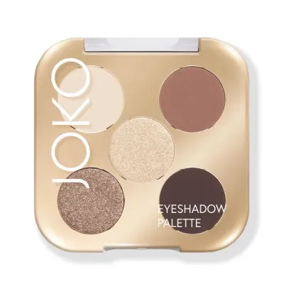 Палетка теней для век JOKO Eyeshadow Palette 5 Smoky Nude нейтральная гамма, матовые и сияющие, 5 оттенков