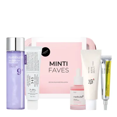 Набор корейского ухода за лицом MINTI FAVES Glow Skin Set подарочный комплект в праздничном оформлении
