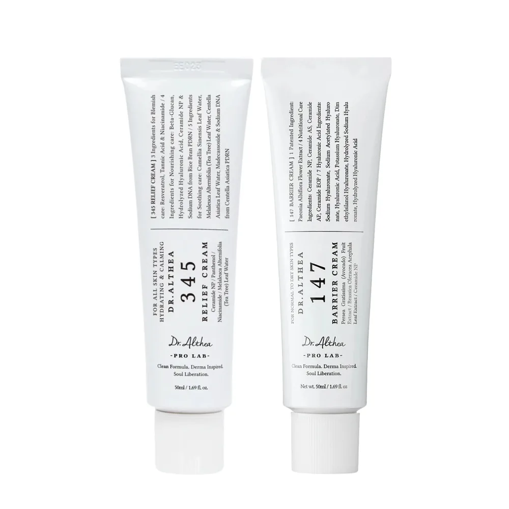Набор кремов для лица Dr.Althea Bestseller Cream Set: 345 Relief Cream и 147 Barrier Cream, успокаивающий и восстанавливающий барьер