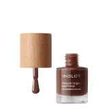 Лак для ногтей Inglot Natural Origin 017 True Ebony чёрный, плотное глянцевое покрытие, 8 мл — фото 1