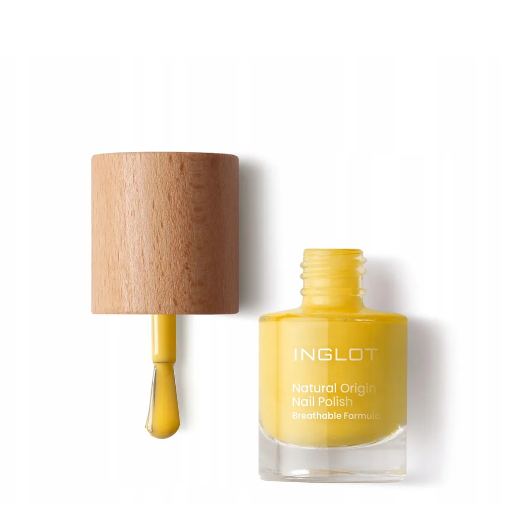 Лак для ногтей Inglot Natural Origin 027 Lemon Curd лимонный жёлтый, глянцевое покрытие, 8 мл