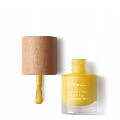 Лак для ногтей Inglot Natural Origin 027 Lemon Curd лимонный жёлтый, глянцевое покрытие, 8 мл