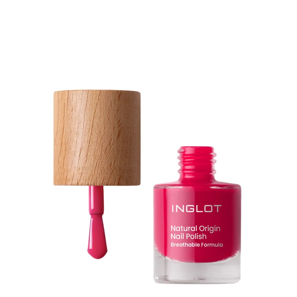 Лак для ногтей Inglot Natural Origin 042 Summer Raspberry малиновый розовый, глянцевый финиш, 8 мл