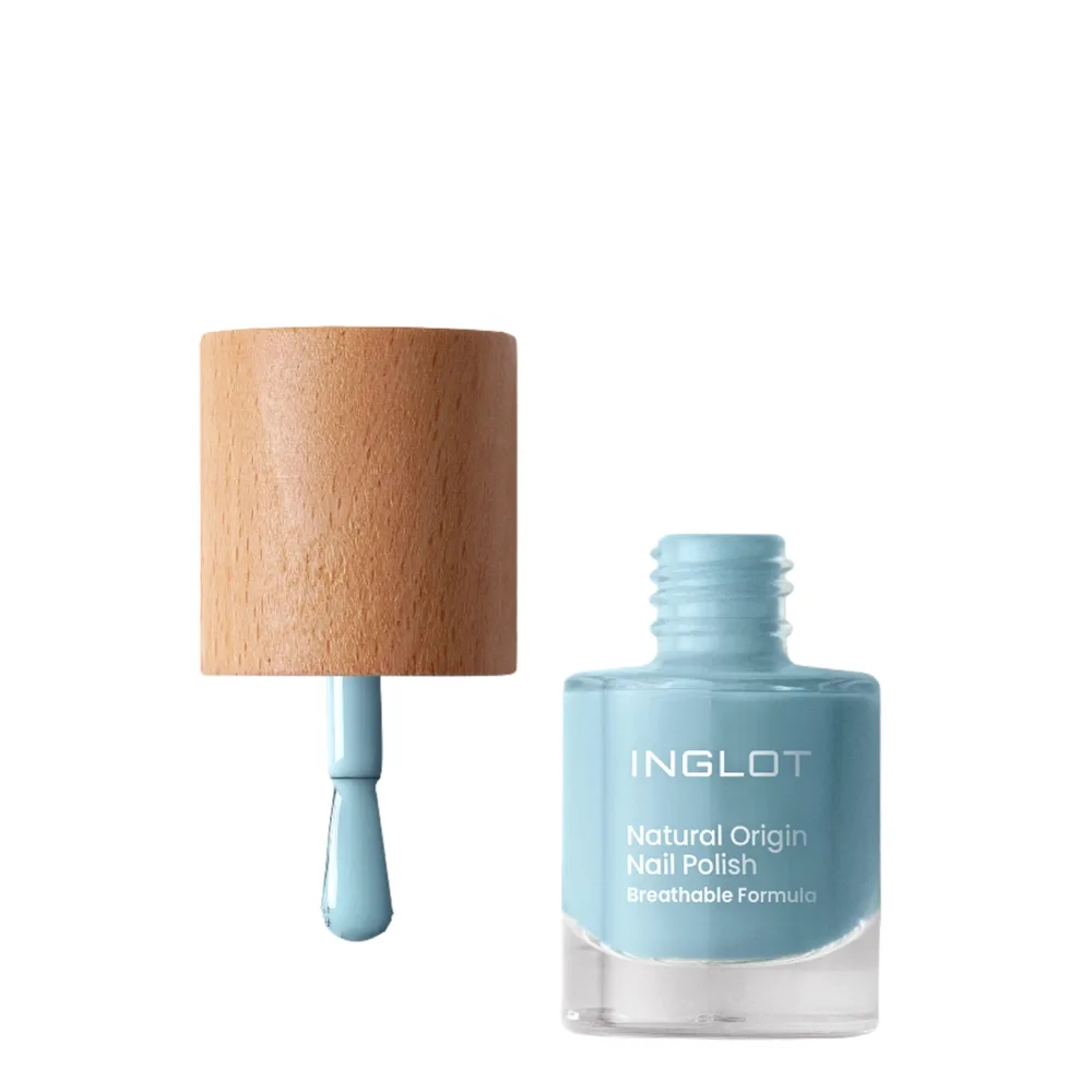 Лак для ногтей Inglot Natural Origin 043 Mint Frost мятный кремовый, плотный цвет, 8 мл