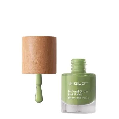 Лак для ногтей Inglot Natural Origin 044 Jungle Green глубокий зелёный, глянцевый, 8 мл