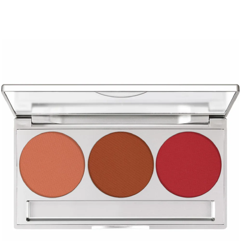 Румяна Kryolan Trio Blusher Magnetic Allure палетка из трёх оттенков, магнитный футляр с зеркалом
