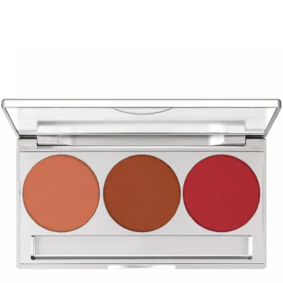 Румяна Kryolan Trio Blusher Magnetic Allure палетка из трёх оттенков, магнитный футляр с зеркалом