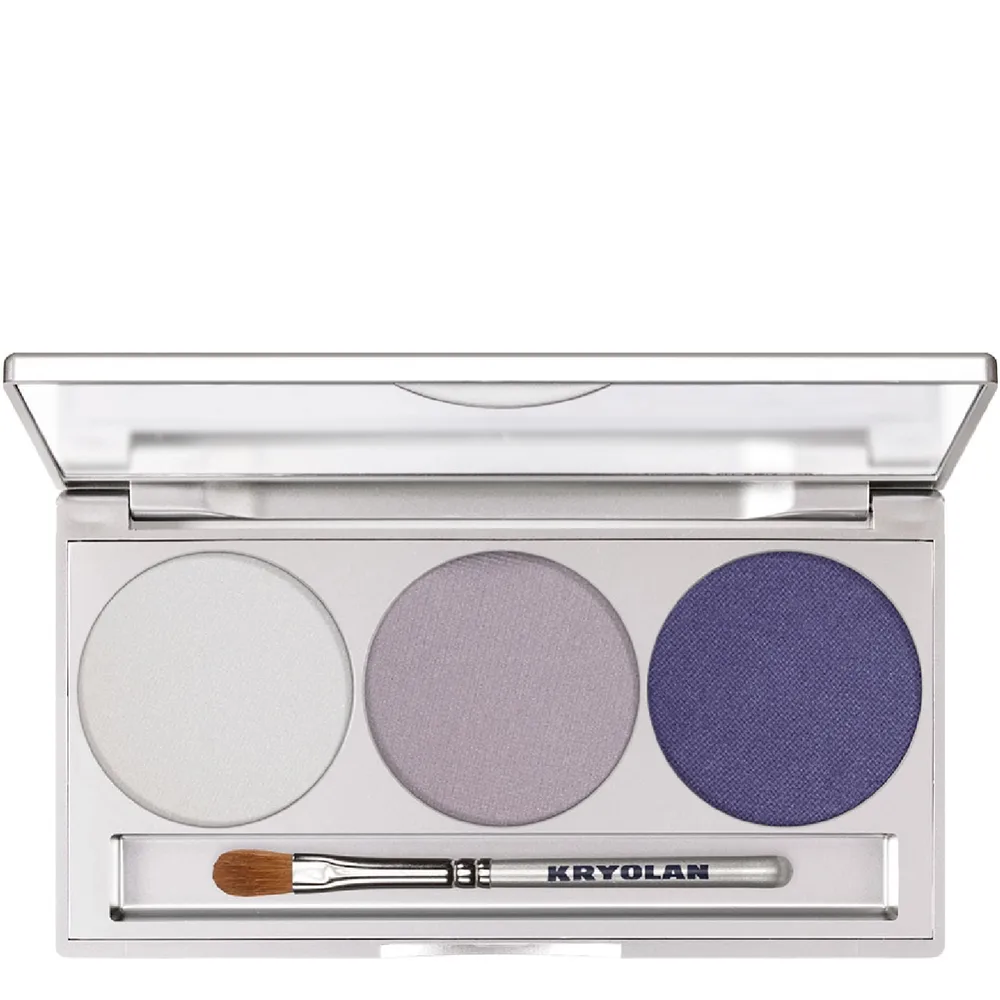 Тени для век Kryolan Eye Shadow Mirror Palette 3 Colors magnetic Smokey Purple палетка фиолетовых оттенков с зеркалом