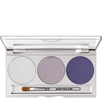 Тени для век Kryolan Eye Shadow Mirror Palette 3 Colors magnetic Smokey Purple палетка фиолетовых оттенков с зеркалом