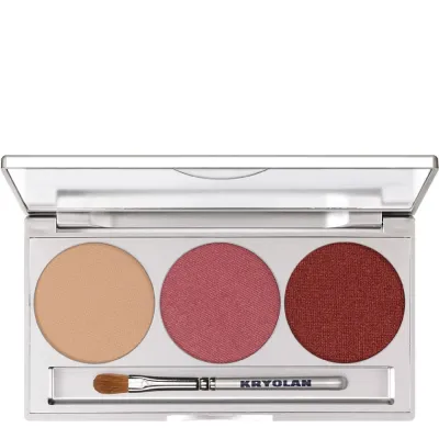 Тени для век Kryolan Eye Shadow Mirror Palette 3 Colors magnetic Smokey Rust палетка тёплых ржаво-медных оттенков с зеркалом