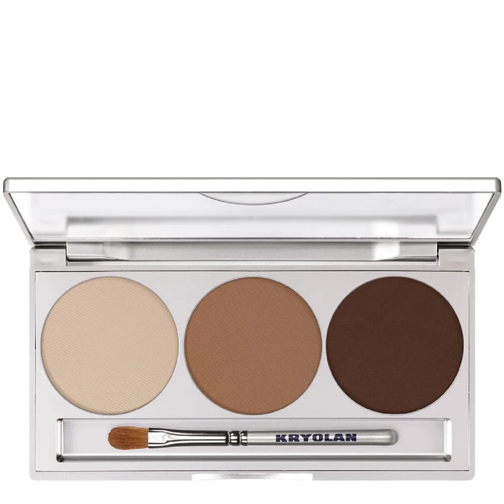 Тени для век Kryolan Eye Shadow Mirror Palette 3 Colors magnetic Smokey Nude палетка нюдовых оттенков с зеркалом