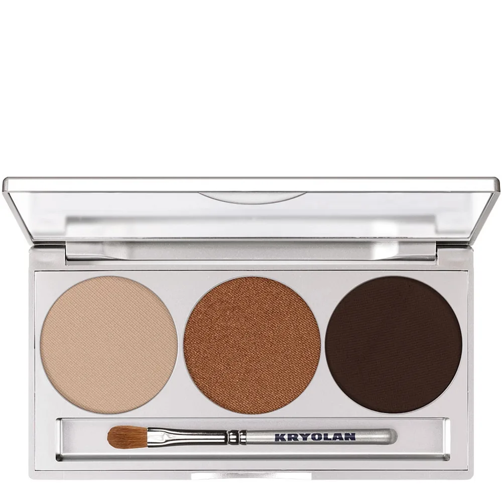 Тени для век Kryolan Eye Shadow Mirror Palette 3 Colors magnetic Smokey Terracotta палетка терракотовых оттенков с зеркалом