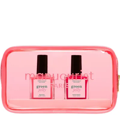 Набор лаков для ногтей Manucurist Green Jelly Kit Pomme D'Amour + Sugar Plum, полупрозрачный эффект jelly, 15 мл + 15 мл
