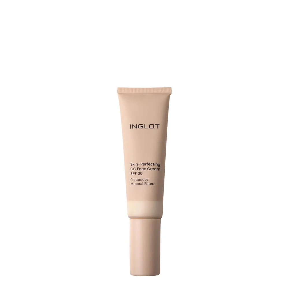 Крем CC для лица Inglot Skin-Perfecting с минеральным фильтром SPF 30, лёгкий, выравнивающий тон, оттенок 501, 30 мл