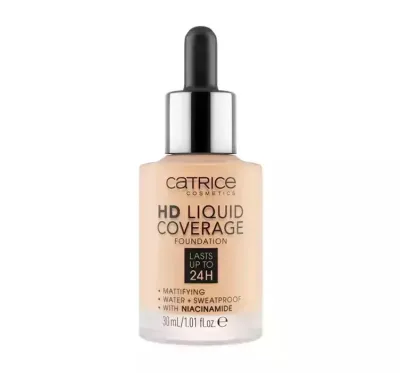 Тональный крем Catrice HD Liquid Coverage 020 Rose Beige плотное покрытие стойкий, 30 мл