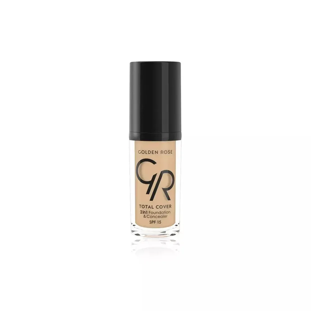 Тональный крем Golden Rose Total Cover 2 in 1 Foundation & Concealer корректор 2 в 1, плотное покрытие, SPF 15, оттенок 11, 30 мл