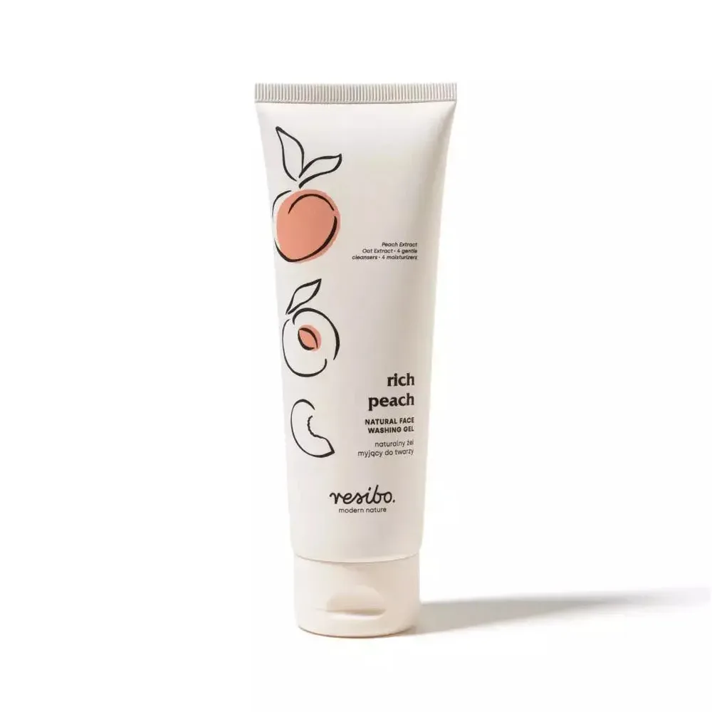 Гель для умывания Resibo Rich Peach натуральный с экстрактом персика, для сияния кожи, 125 мл