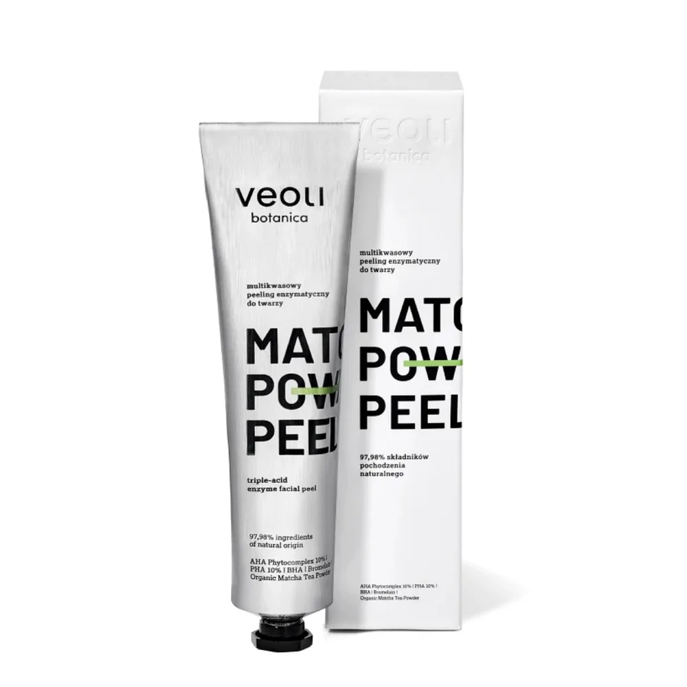 Пилинг для лица Veoli Botanica Matcha Power Peel энзимный, с кислотами AHA PHA BHA, 75 мл