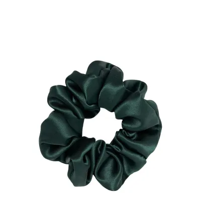 Резинка для волос Almania Scrunchie шелковая сатиновая, оттенок бутылочная зелень