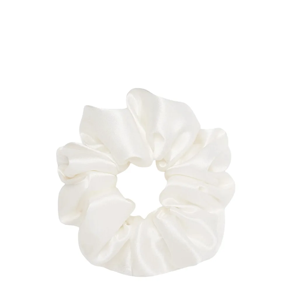 Резинка для волос Almania Scrunchie шелковая атласная, оттенок слоновая кость