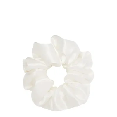Резинка для волос Almania Scrunchie шелковая атласная, оттенок слоновая кость