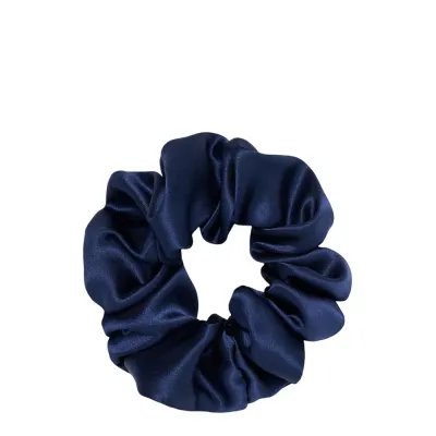Резинка для волос Almania Scrunchie из тутового шелка, сатиновая, темно-синяя