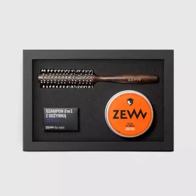 Набор мужской Zew For Men Miejski Gentleman: глина для волос, твердый шампунь, щетка-роллер