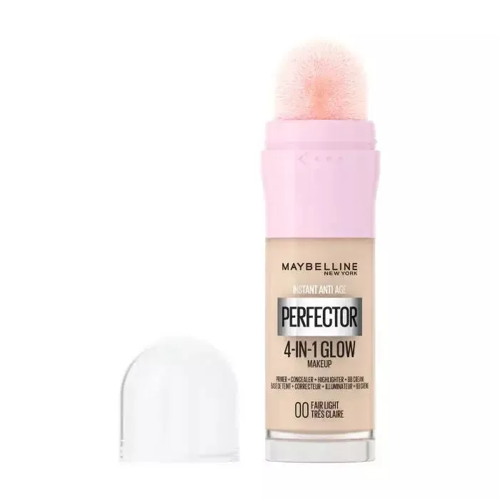 Тональное средство Maybelline Instant Perfector 4in1 Glow сияющее, лёгкое покрытие, оттенок 00 Fair Light, 20 мл