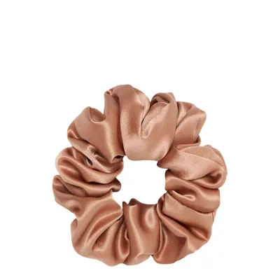 Резинка для волос Almania Scrunchie шёлковая кофейная, атласный тутовый шёлк, 1 шт
