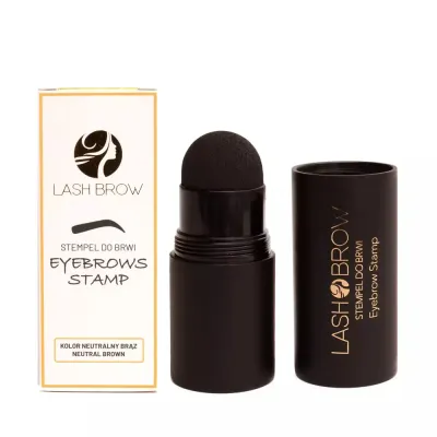 Штамп для бровей Lash Brow Eyebrows Stamp с тенями и 10 трафаретами, оттенок Neutral Brown