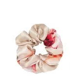 Резинка для волос Almania Scrunchie шёлковая с пионами, цветочный принт, цельная без стыков, 1 шт — фото 1