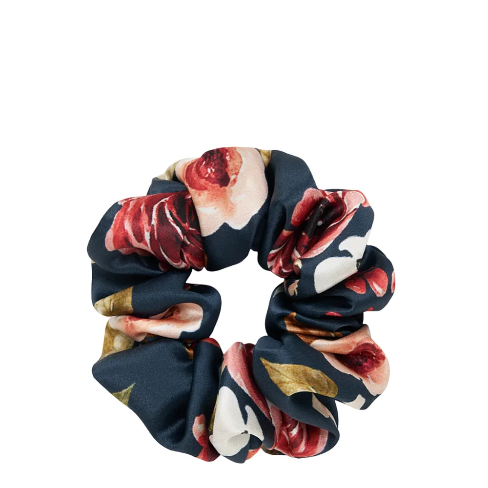 Резинка для волос Almania Scrunchie шёлковая с узором Felicja, тутовый шёлк, 1 шт