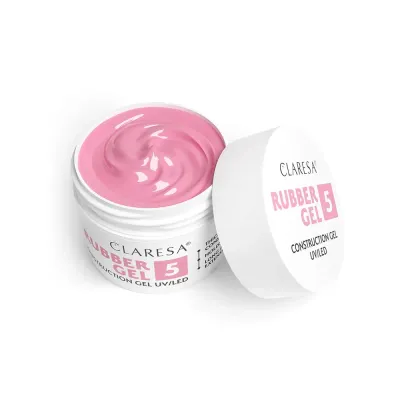 Гель строительный для ногтей Claresa Rubber Gel 05 каучуковый плотный, для наращивания на форме