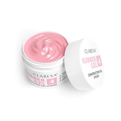 Гель строительный Claresa Nails Rubber Gel 04 камуфлирующий нюдовый, плотная формула с памятью текучести, UV/LED