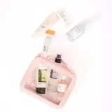 Набор косметичек дорожных MINTI Collection Travel Bag SET прозрачные на молнии, 2 шт: Medium 19 x 15 см + Large 24 x 18 см, светло-розовые — фото 5
